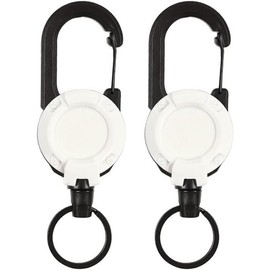 2PCS Retractable Keychain, Heavy Duty Carabiner Badge Holder, Outdoor Automatic Retractable Wire Rope Keychain, With Stainless Steel Spring Coil 60 CM Steel Wire Rope Carabiner Clip