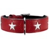 Hunter Magic Star Organic Leather Collar, X-Small, Red/Black