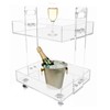 VPABES 2-Tier Small Acrylic Rolling Cart with Wheels,Mobile Side Table