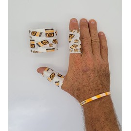 MUTE Sports Athletic Thumb Tape | 3 Pack | Waterproof and Sweatproof for Weight Lifting | Flexible Non-Slip Hook Grip Tape | Adhesive Finger Tape | Stretchy | Tearable | 2 inches | Power Lifting