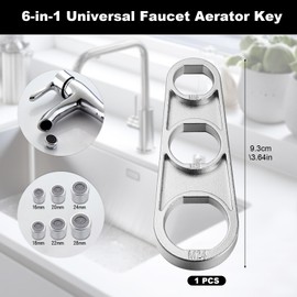 Amentalove Pack of 2 Aerator Service Key, Universal Aerator Tap Strainer Aerator Key Tool, Aerator Mounting Key for M16 / M18 / M20 / M22 / M24 / M28, Silver