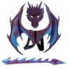 Himine Dragon Wings Props Cosplay Wing With Tail (Blue+Mask)