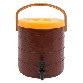 Insulated Beverage Dispenser 3 Gal/6.6Gal, Stainless Steel Commercial Drink Dispenser with Spigot, 24H Hot/Cold Thermal Carafe for Coffee, Tea, Water, Parties (Brown, 6.6Gal/25L)