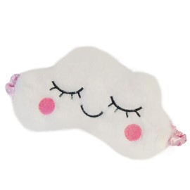 Cute Animal Sleeping Mask Soft Plush Blindfold Cute Rabbit Panda Koala Eye Cover Eyeshade for Kids Teens Girls Women (White Cloud)