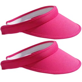 Paquete de 2 gorros con visera para el sol, para mujeres y hombres, viseras de ala ancha, sombrero para deportes al aire última intervensión, golf, playa, viajes, tenis, Fucsia, 6 3/4-7 1/2