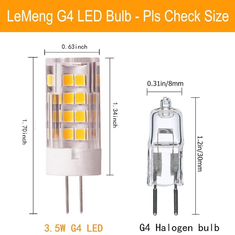 LEMENG G4 LED Bulb 3.5W 2700K Warm White bi-pin T3