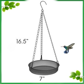 Hanging Bird Feeder, Birdfeeder Hanging for Garden Yard Outside Hanging Bird Feeder Tray - Metal Mesh Platform Feeders for Birds Outside Outdoors Hanging for Attracting Birds, 1Pcs