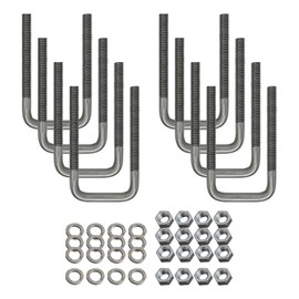 A.A Square U Bolt with Hardware for Boat Trailer, Galvanized Steel, 3/8" Diameter x 1-5/8" x 3-3/8"" for 1-1/2" Beam (8 Pack)