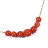 Mediterranean Red Coral Through Necklace Pendant for Women Brass Plated