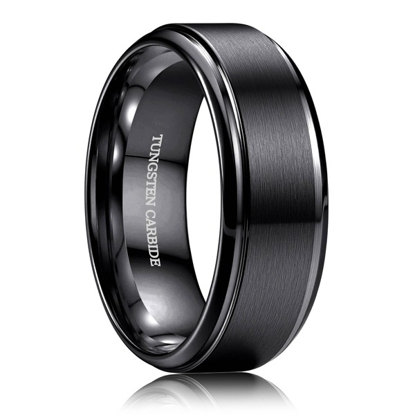 Jstyle Tungsten Wedding Rings for Men Women 8MM Mens Wedding