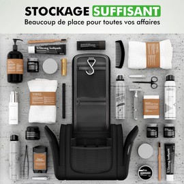 TravelHawk Toiletry Bag Men's XL, 7 Litres, Toiletry Bag, Women's Travel Bag, Cosmetic Bag, Large, Hanging Toiletry Bag, Travel Accessories, Wash Bag Women and Men for Camping, Travel, Cosmetics,