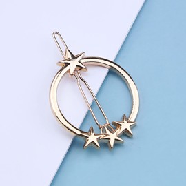 Andelaisi Boho Circle Hair Clip Vintage Hollow Circle Hair Barrette Clip Circle Star Hairpin Clip Minimalist Geometric Head Clip Accessory for Women and Girls Headdress