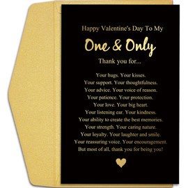 Qiliji Romantic Valentine's Day Card for Him Her, Heartfelt Valentines Day Card for Husband Boyfriend Wife Girlfriend, Happy Valentine's Day To My One & Only
