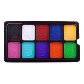 Paleta de Maquillaje Aqua Bond's Mate 10 Colores Body Painting Cara y Cuerpo