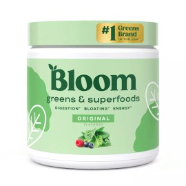 Bloom Nutrition Superfood Greens Powder Digestive Enzymes with Probiotics | Bloom Nutrition Polvo de Superalimentos Verdes con Enzimas Digestivas y Probióticos