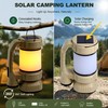 Solar Powered Portable LED Camping Lantern with Fan, Green, USB