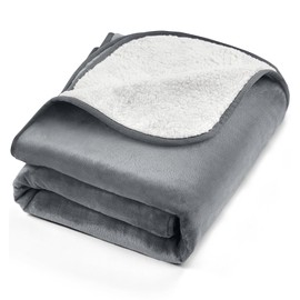 The Fellie Waterproof Dog Blanket, Dog Blankets Washable for Dogs Cats, Liquid or Pet Fur Proof Dog Blanket, Soft Warm Fleece Blanket, Reversible Throw Blanket for Sofa Bed Protector, 75x100cm, Grey