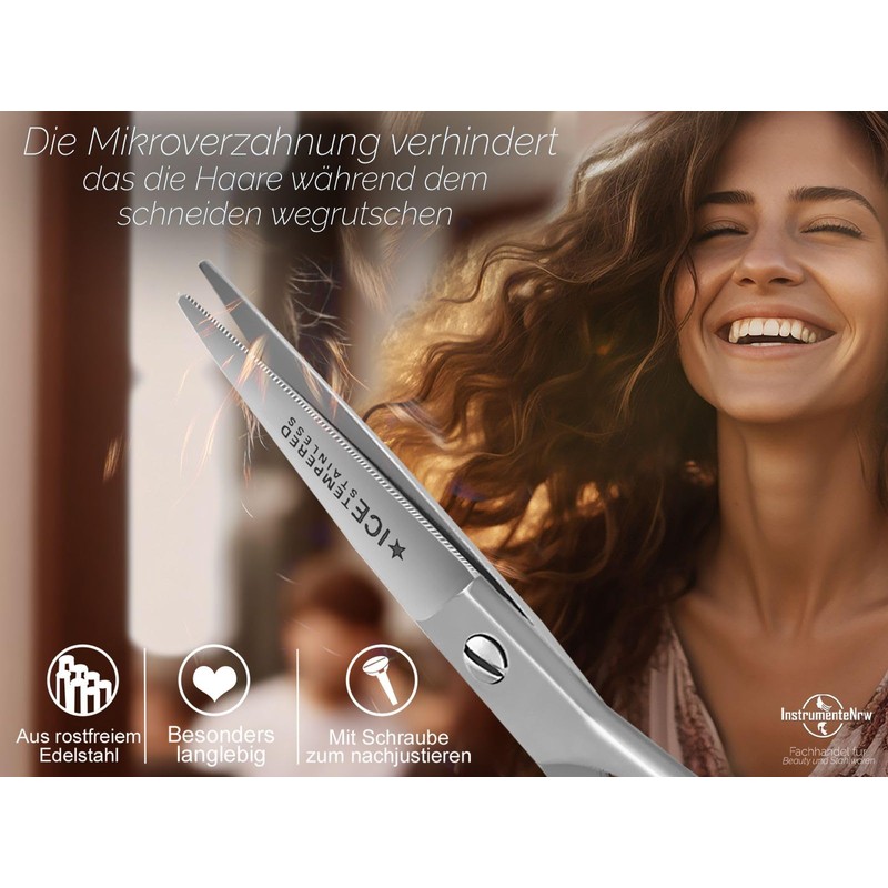 Hairdressing Scissors 5.5 Inch Ice Rustproof Double Sided Micro Teeth