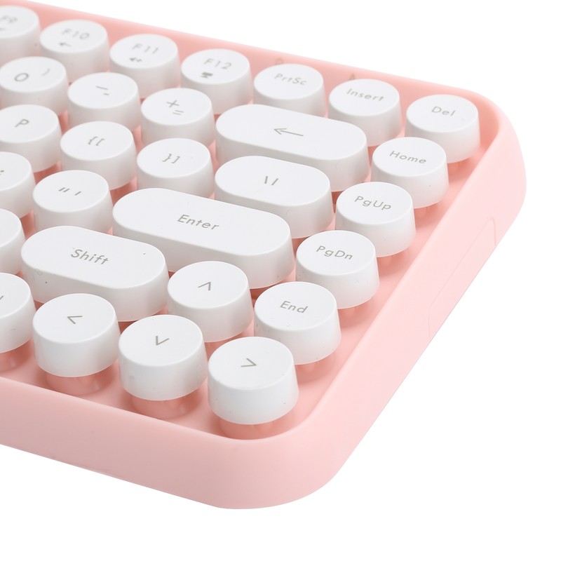 Ajazz Wireless Keyboard Bluetooth 84 Keys Retro Round Keycap Gaming