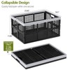 Tyminin 4 Pack Collapsible Plastic Storage Crates, Utility Folding Milk