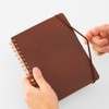 DESIGNPHIL 15223006 Midori Ring Notebook, Grain, B6 Deformation, Dark Brown