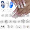 20Pcs Snowflake Nail Charms Bows Nail Art Charms Christmas Nail