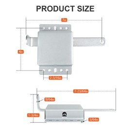QZATTCAEN Heavy Duty Garage Door Side Lock Inside Deadlock for Most Garage Door Iron Galvanizing -2 Pack, Silver