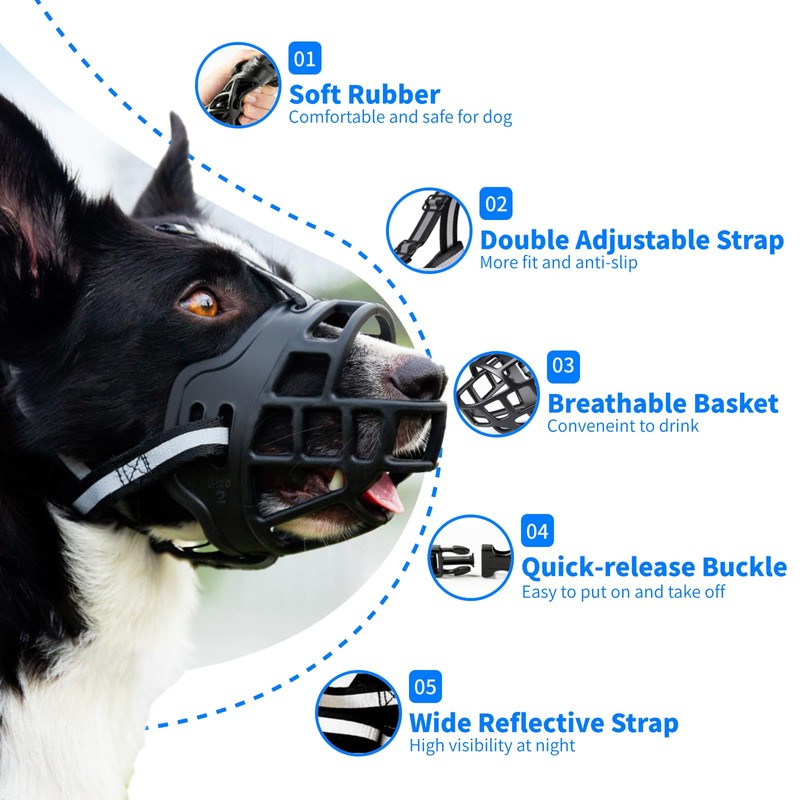 Dog Muzzle, Soft Basket Muzzle for Dogs, Dog Mouth Guard