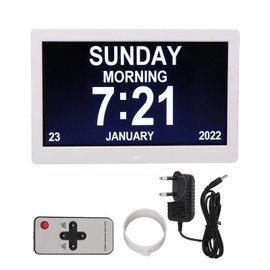Digital Photo Frame 10in 1024x600 LCD Alarm Clock Remote Control 100‑240V for Home EU Plug