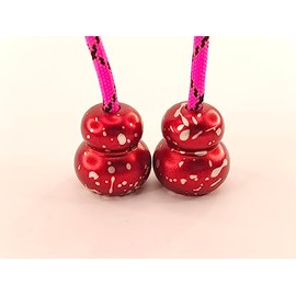 L-Shizuku Begleri Fidget Beads - Worry Fidget Beads Spin & Bump - Made of Aluminum Alloy - for Men Women Youngs Skill Players Creates a Bit of Magic for You (Cala-Red&White)