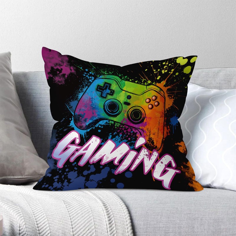 Joymaison 18x18 Set of 4 Video Game Gaming Room Throw