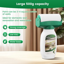 White Paint Roller, 17.6oz (500g) White Wall Touch Up Paint Kit, Portable Wall Restoration Tool, Remove Stains, Scratches, Water Based