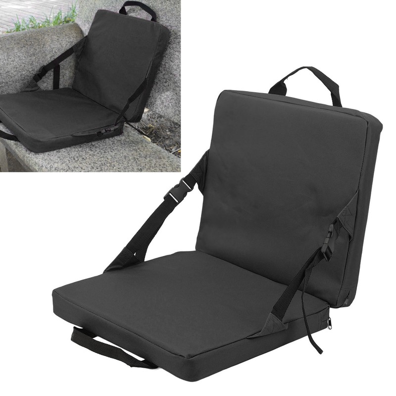 Outdoor Foldable Chair with Backrest Soft Sponge Cushion Back Chair