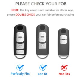 OFFCURVE Key Fob Cover for Mazda, Car Key Fob Case Soft TPU Full Protector Mazda 2 3 5 6 8 CX3 CX4 CX5 CX7 CX9 Atenza Axela MX5 Speed3 Miata Car Accessories Smart Keyless Car Key Holder, Black