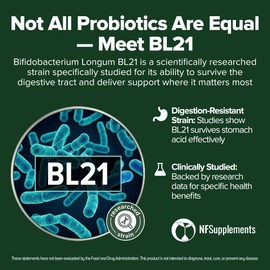 Bifidobacterium Longum Probiotic 240 Tablets (4 Month Supply) – Researched Strain BL21 – 3 Billion CFU – Digestive Health & Microbiome Support – GMP Certified (240, Bifidobacterium Longum)