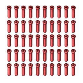 sourcing map 80pcs Bike Cable End Caps Set Aluminum Alloy Cable End Crimps Durable Bike Brake Cable End Tips Kit for Brake Cable Core End Shift Cable Core Tail End Parts Tools, Red