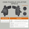 Rounded OWB Paddle Holster Fits: Springfield XDM 4.5in Holster -