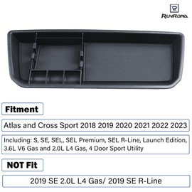 RUNROAD Dashboard Organizer Interior Tray Compatible with VW Atlas and Cross Sport 2018 2019 2020 2021 2022 2023 Accessories, Dash Mounted Storage Holder Insert Dash Board Black