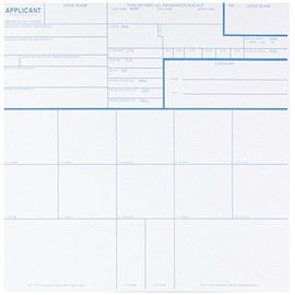 Federal Bureau of Investigation CS-10PK Fingerprint Cards, Applicant Fd-258, Pack of 10