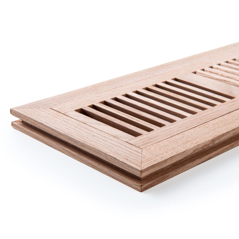 Razo White Oak Flush Mount Floor Register, Wood Vent Cover,