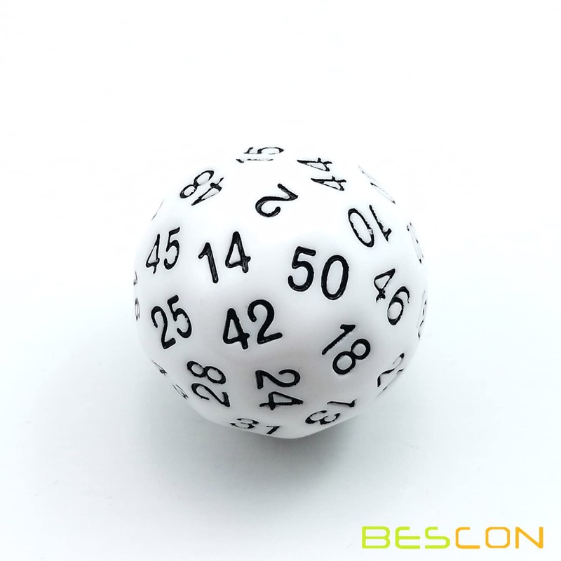 Bescon Polygonal Polyhedral Dice, 50 Sides Dice, D50 Die, 50