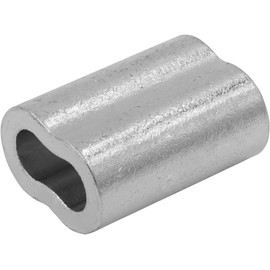 SwageRight MIL-SPEC Zinc Plated Copper Swage Sleeves Clip & Ferrules (3/16 inch) – Oval Duplex Wire Rope Cable Crimping Loop Fittings (Pack of 20)