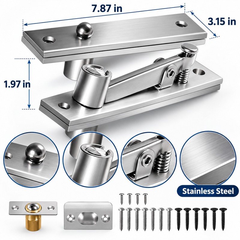 Heavy Duty Door Pivot Hinges – 200 LB Concealed 360°