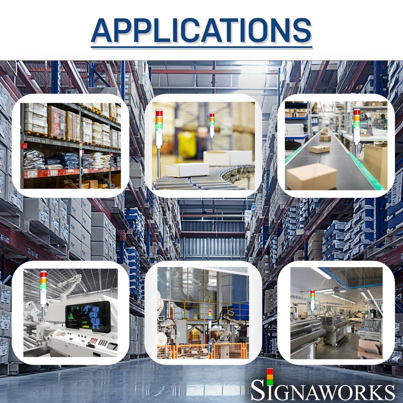 Signaworks 2 Stack Super Bright LED Andon Tower Light, 3