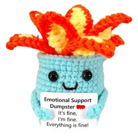 MAYIPLAY Emotional Support Crochet Dumpster Desk Accessories Fire in Dumpster Inspiration Gifts for Women, Blue