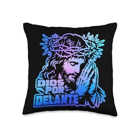 Dios Por Delante Jesús Hijo de Dios Redentor Rey de Reyes Throw Pillow