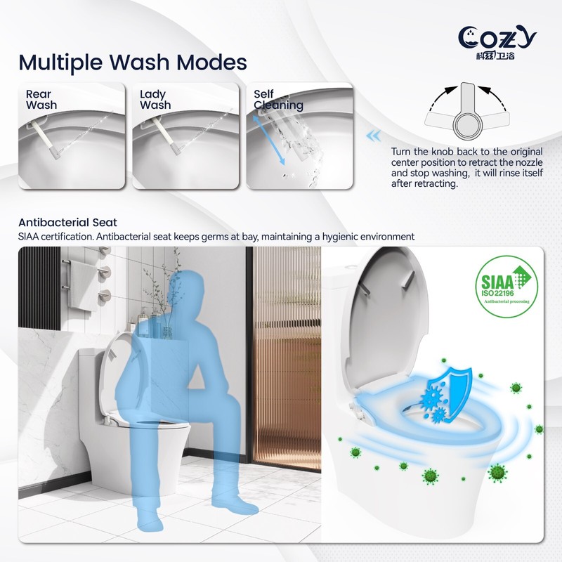 COZY Smart Bidet, Built-In Occupancy Sensor SBWHO1