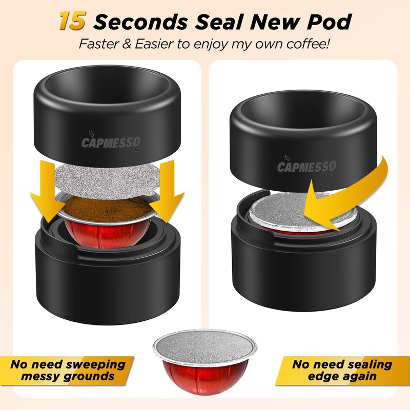 CAPMESSO Reusable Vertuoline Pod Refill Kit, 2024 Innovative for Faster