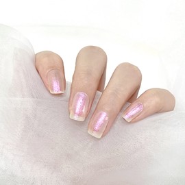 LIFOOST Nail Polish Stickers Glitter Gel Nail Strips Hologram Full Nail Wraps 20 Long Gel Manicure Strips