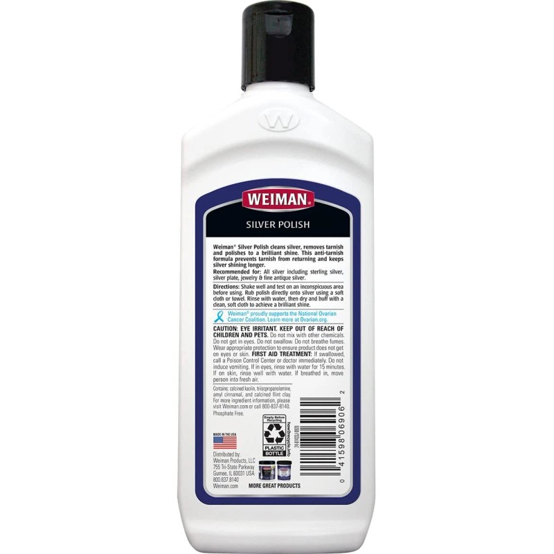 Weiman Silver Polish Cleaner Long Lasting Shine Anti Tarnish Formula